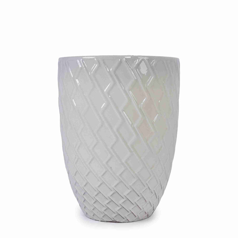 High quality ceramic flowerpot, Milk White