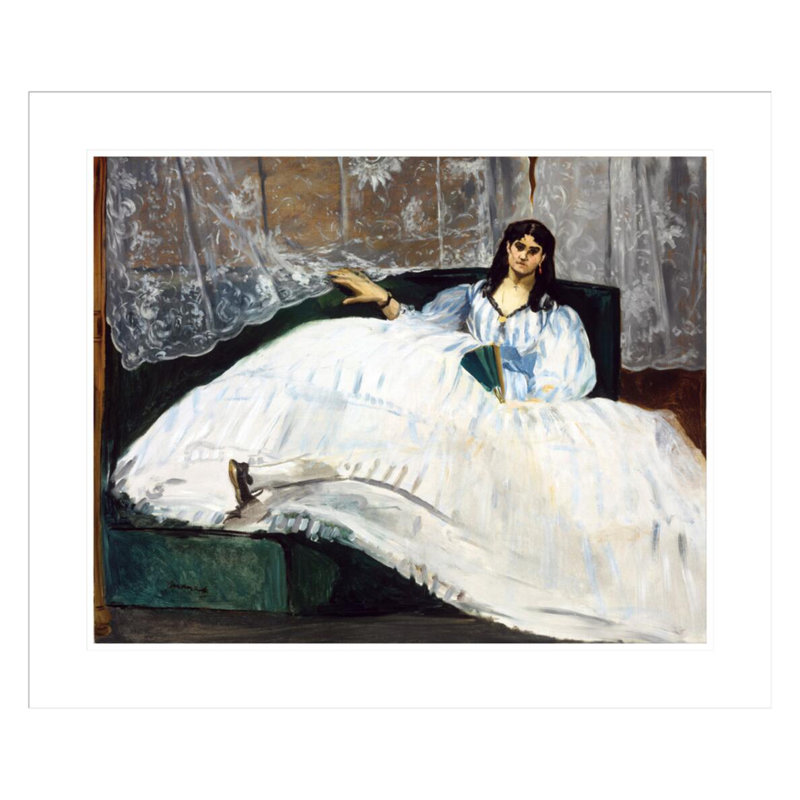 «Woman with a Fan» par Edward Manet - Impression sur toile, H 23,5 po x l 27,9 po