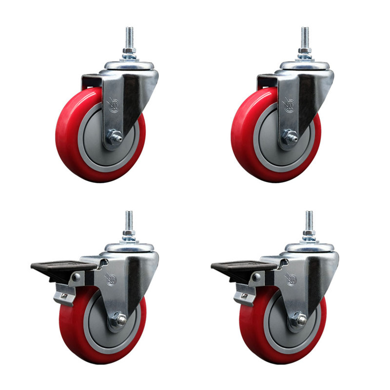 Ensemble de roulettes pivotantes en poly