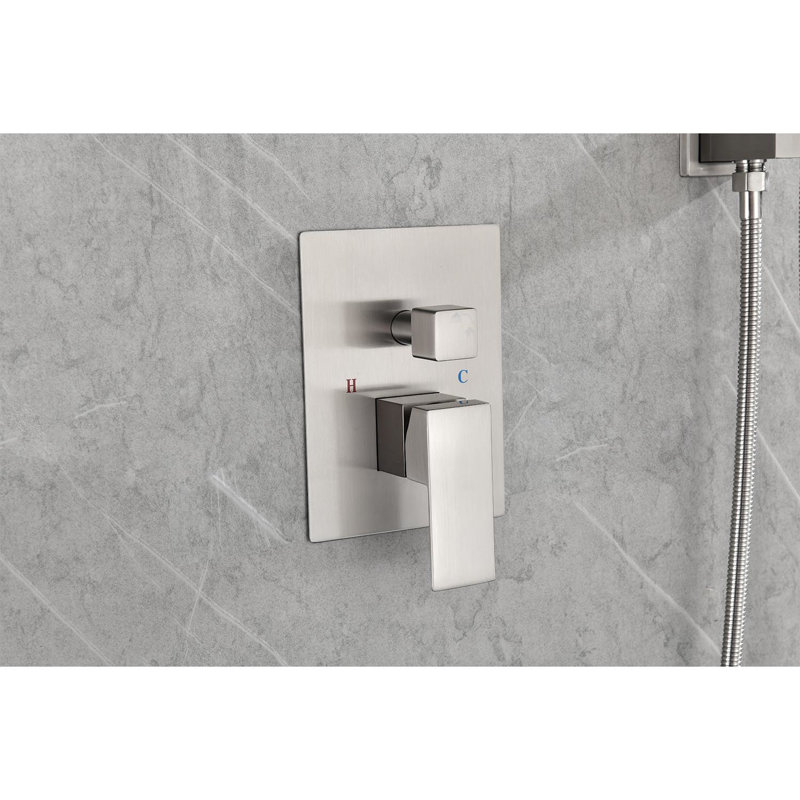 Ceiling Mounted Shower Head System With Stable Water Flow & Attractive Look Rain Construction And Connector, Silver