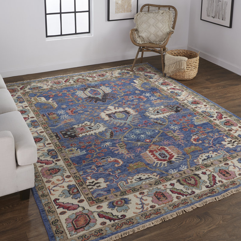 Olajuwan Performance Wool Oriental Indoor Rug, Rectangle 9'6" x 13'6"