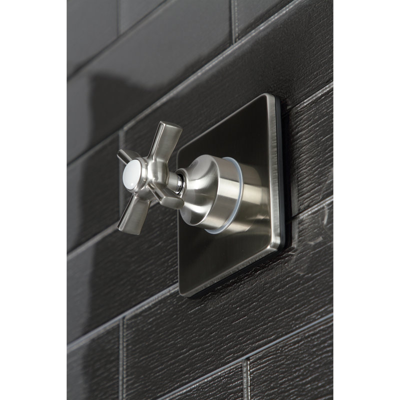 Kingston Brass Single-Handle Wall Mount Three-Way Diverter Valve with Trim Kit, Brushed Nickel