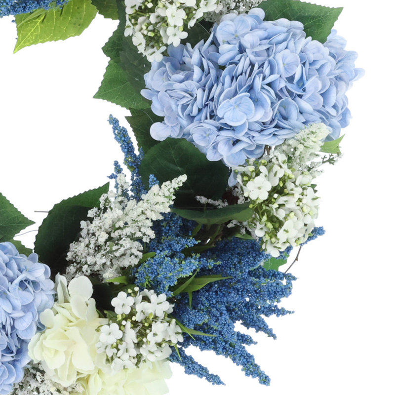 26" Assorted Hydrangea, Heather and Lilac Wreath