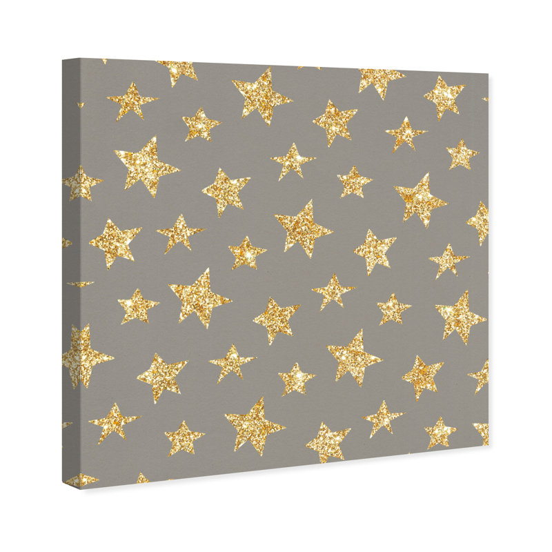 « gold stars pattern », impression encadrée, H 12 po x l 12 po x P 0,75 po, Toile tendue