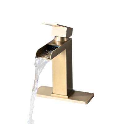 Robinet pour salle de bain à poignée unique Évier de pont en acier inoxydable avec bonde escamotable et trop-plein. Contrôle fin du débit d'eau. 1,2 gallon par minute 9/16 po Connexion. 5,9 Hauteur du bec. 3,74