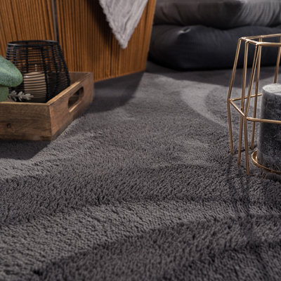 Tapis doux, doux, à poils courts, antidérapant, de couleur unie, lavable