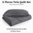 Embossed Quilted Bedspread Set – Soft Microfiber Coverlet With Pillow Shams, Hotel-Style Bedding For High Beds-124241666-124241669
