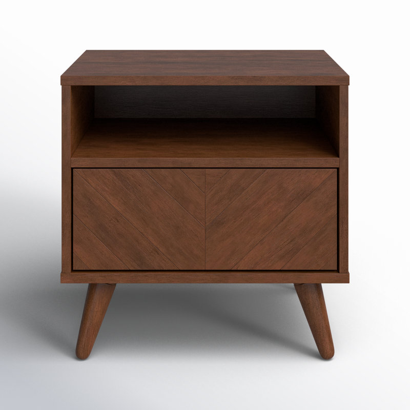 Aydelis 22'' W Solid Wood Nightstand, Walnut