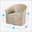 Chaise d'appoint en polyester beige avec rembourrage confortable et conception polyvalente pour de multiples utilisations dans n'importe quelle pièce-1839537649