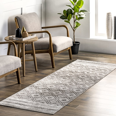 Tapis gris tissé à la machine Bonifacio