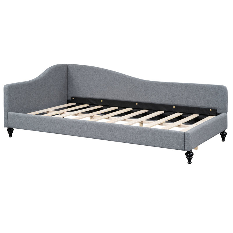 Lit de jour en lin Linen, Lit simple, Gris