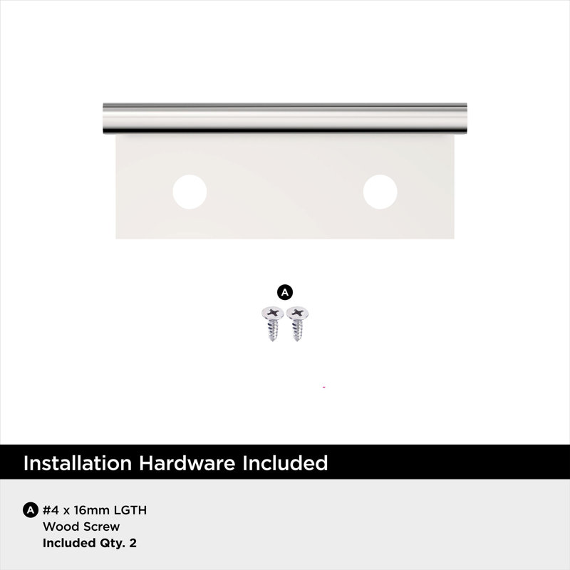 Poignée de meuble en chrome poli Streamline II de 1 3/4 po (44 mm) de longueur - paquet de 10, Chrome poli, 1 3/4"