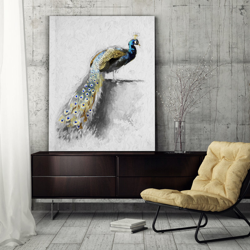 Reproduction d’art sur toile, "Peacock Feather I", H 18 po x l 27 po x P 1,5 po