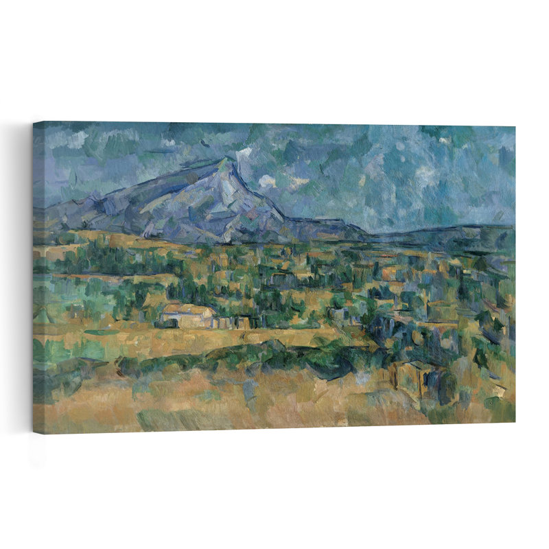 Mont Sainte-Victoire, vers 1902-1906. Estampe murale contemporaine abstraite impressionniste représentant un paysage de montagne.