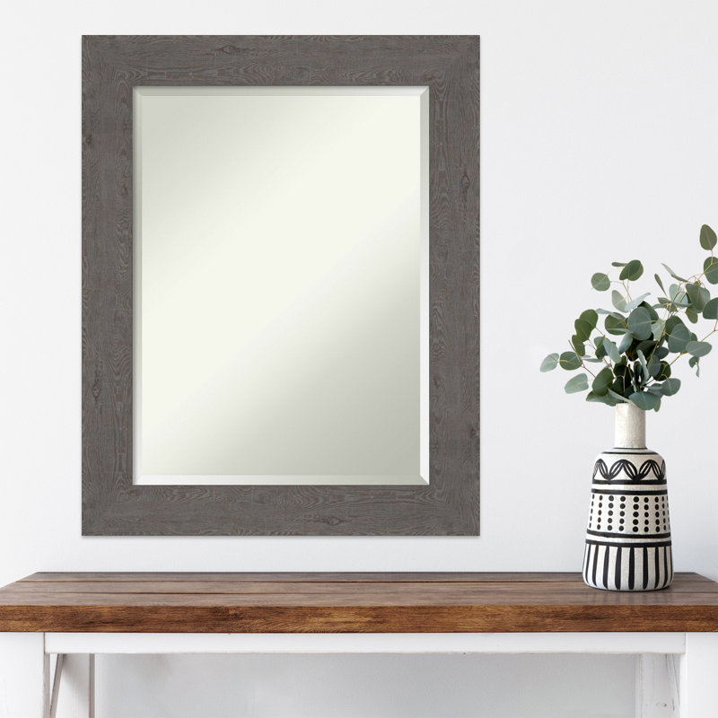 Alissone Flat Wall Mirror, Gray, 29.5" x 23.5"