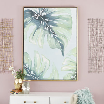 Feuille de palmier moderne - reproduction de cadre photo sur toile