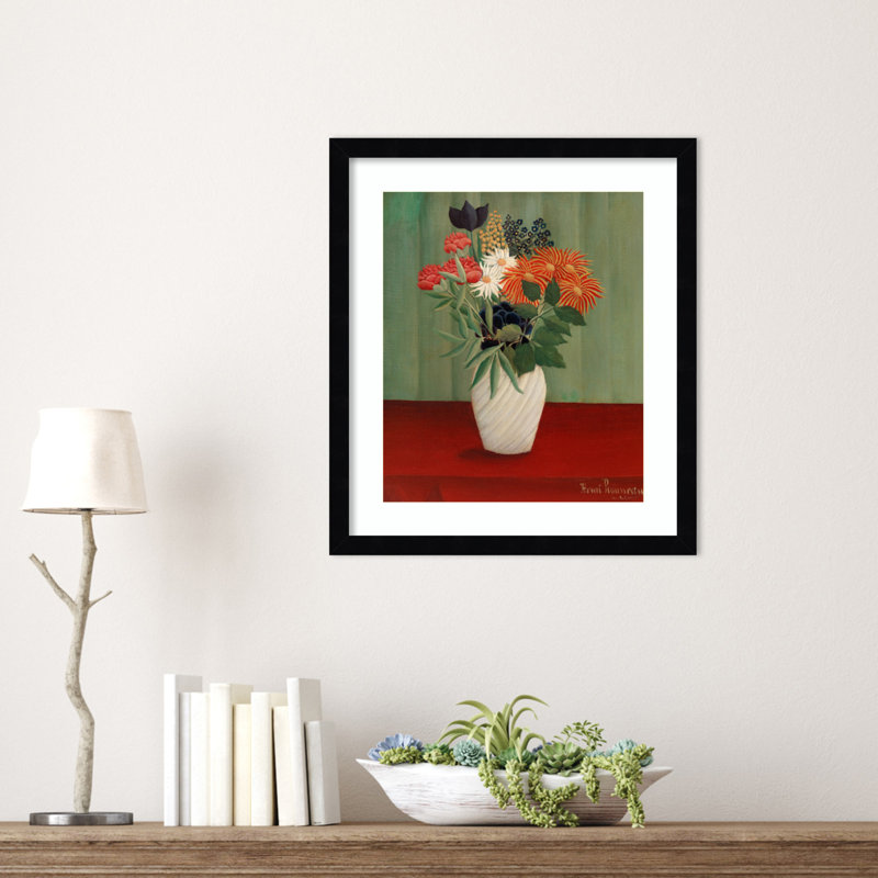 "Bouquet de fleurs" par Henri Rousseau, Noir, H 17 po x l 15 po x P 1 po
