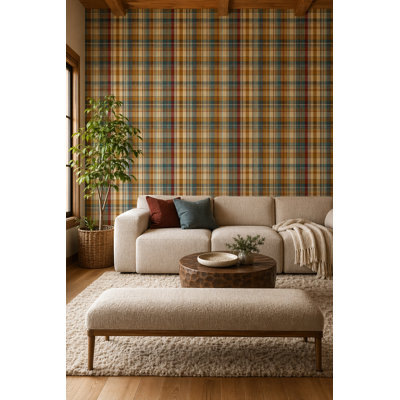 Papier peint à carreaux tartan, murale