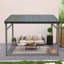8' X10' Lean To Gazebo With Upgraded Drainage System, Wall Mounted Gazebo Hardtop Galvanized Steel Sloping Roof For Patio Deck Backyard Lawn Party(Gray)