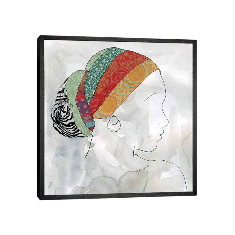 Portrait Of Africa I by Carol Robinson - Painting on Canvas, 45.72 cm H x 45.72 cm W, Black Framed