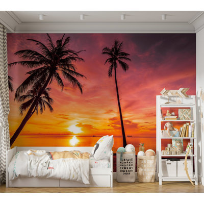 Premium Wallpaper Wall Mural - Tropical Sunset Beach