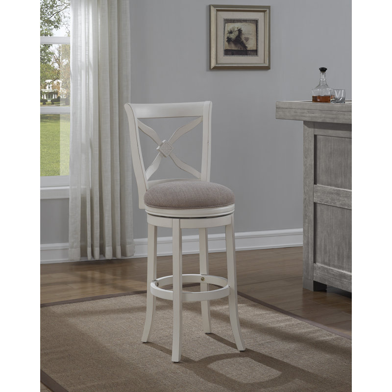Swivel Upholstered Counter Stool with Solid Wood Frame, Bar Stool (30" Seat Height)