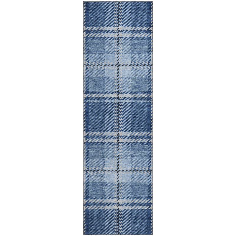 Premium Machine Washable Prisco Navy Rug, Runner 2'3" x 7'6"