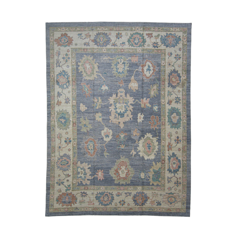 Tapis turc Oushak fait à la main 12 pi x 16 pi