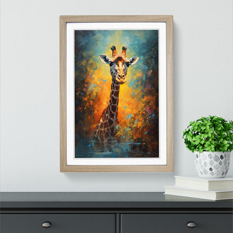 Single Picture Frame Print on Wood, Oak Framed, 34cm H x 25cm W