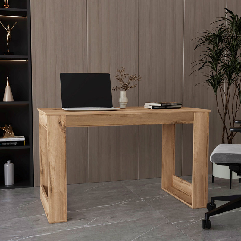 Bureau d'ordinateur rectangulaire Chêne fumé, Marron clair