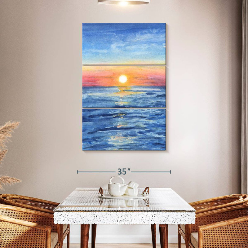Coucher de soleil avec l'eau Gillard, H 50 po x l 32 po
