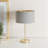 Charlie Gold Stem Metal Table Lamp with Natural with Gold Inner Lamp Shade and LED Bulb-2063244372-2063244394-2063244384