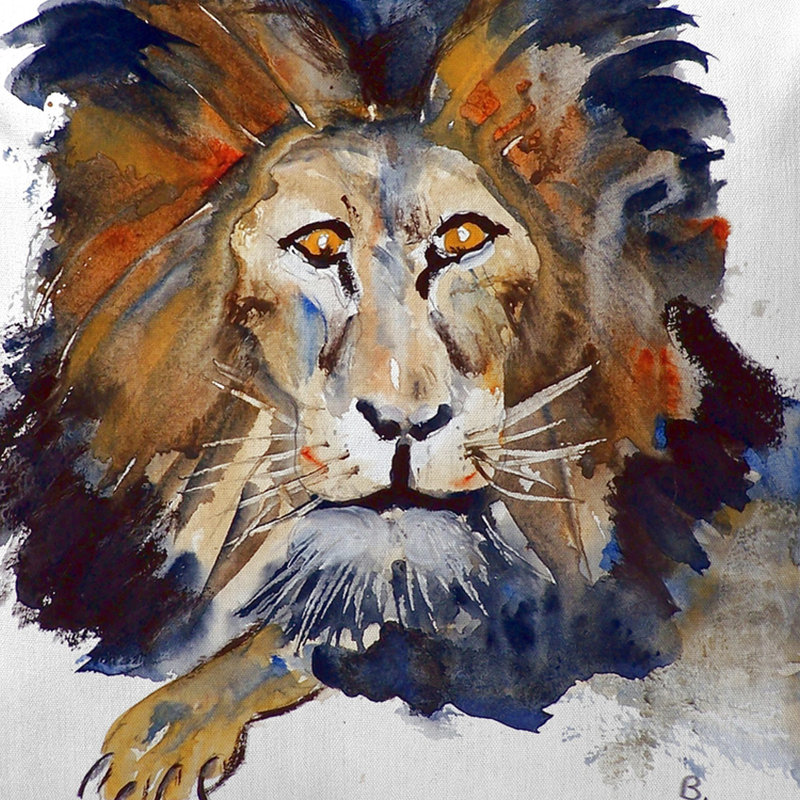 Housse et insert de coussin extérieur Lion, Grand