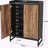 Brown & Black 5-Tier Shoe Cabinet with Diamond Pattern Detail-111528233