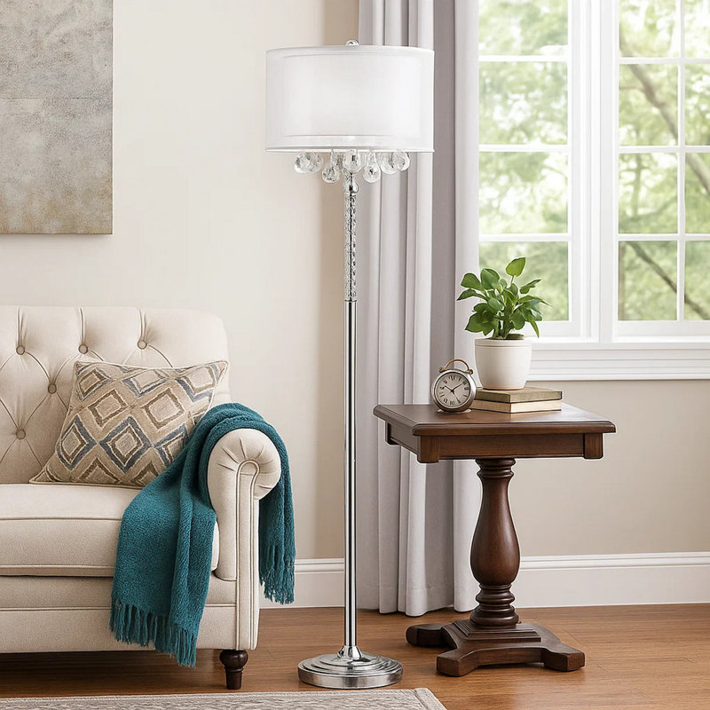 Lampe sur pied 63 po Bovary, Blanc