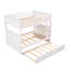 Lit superposé double au dessus d'un lit double avec lit gigogne simple, lit superposé en bois de pin avec garde-corps-1815527380