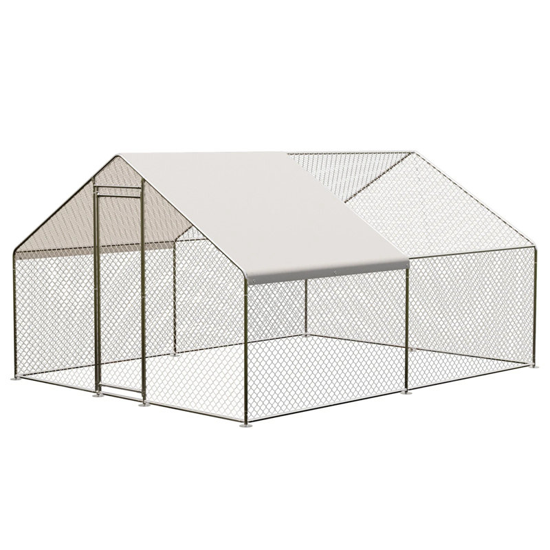 Grand poulailler en cage avec poulailler 10 pi x 13 pi avec couvercle, H 78,7 po x l 118,1 po x P 157,5 po