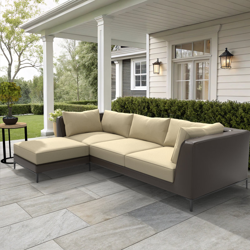 Sunbrella Outdoor Sectional Sofa Replacement Cushions Set, 5 Inch, Canvas Antique Beige