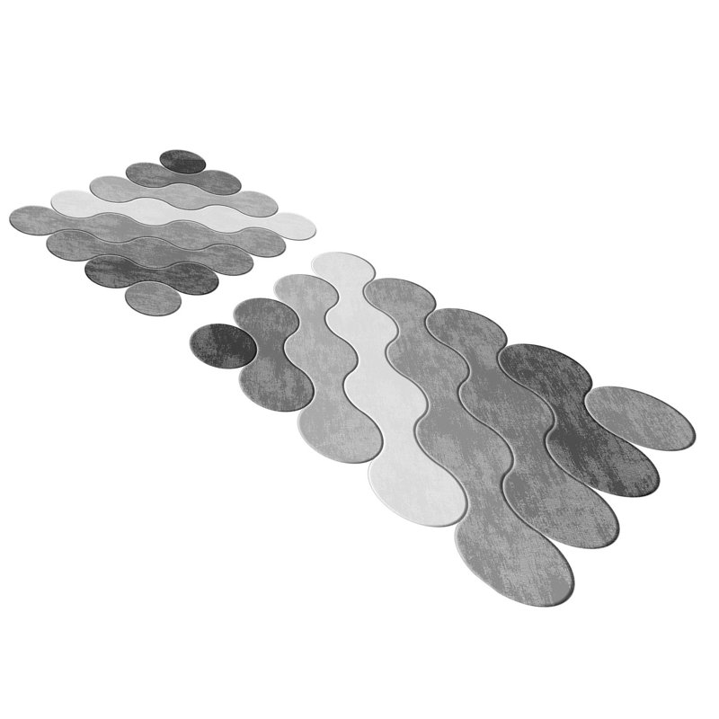 Soft & Absorbent Bathmat Set (2 Pieces), Grey | 100% Polyester, 1.6 lbs/sq yd, 0.4 in Pile Height | Non-Slip Underside, Antibacterial, Machine Washable | 19.7 x 23.6 in & 23.6 x 39.4 in | Perfect for Bathroom Decor