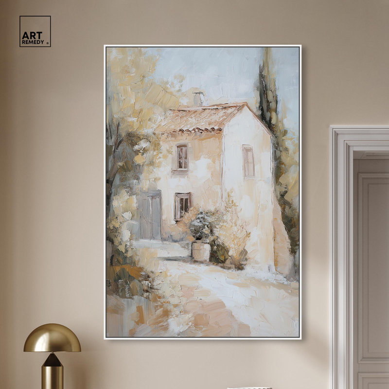 «Silent Valley (II)», art de paysage rétro, H 55 po x l 37 po, Cadre blanc