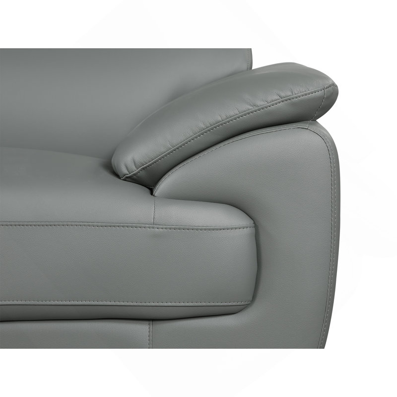 Causeuse en cuir véritable, Gris