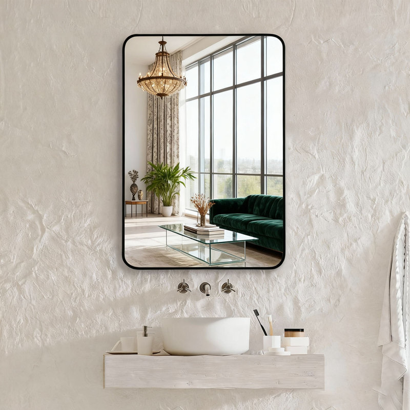 Miroir mural en métal, Doré