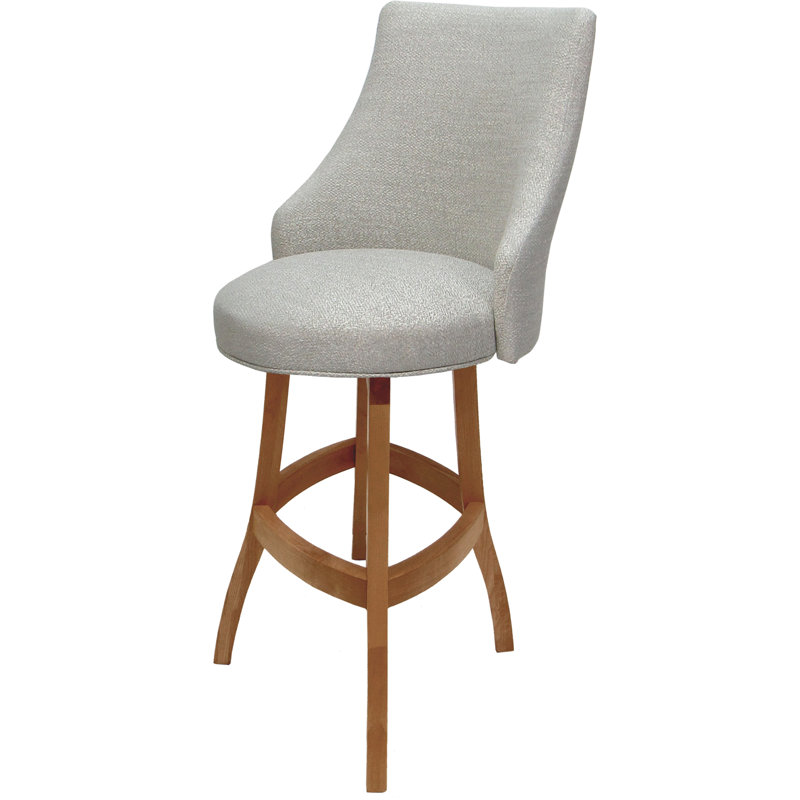 Swivel Solid Wood Counter, Bar, Extra Tall Stool, Orange, Bar Stool (30” Seat Height)