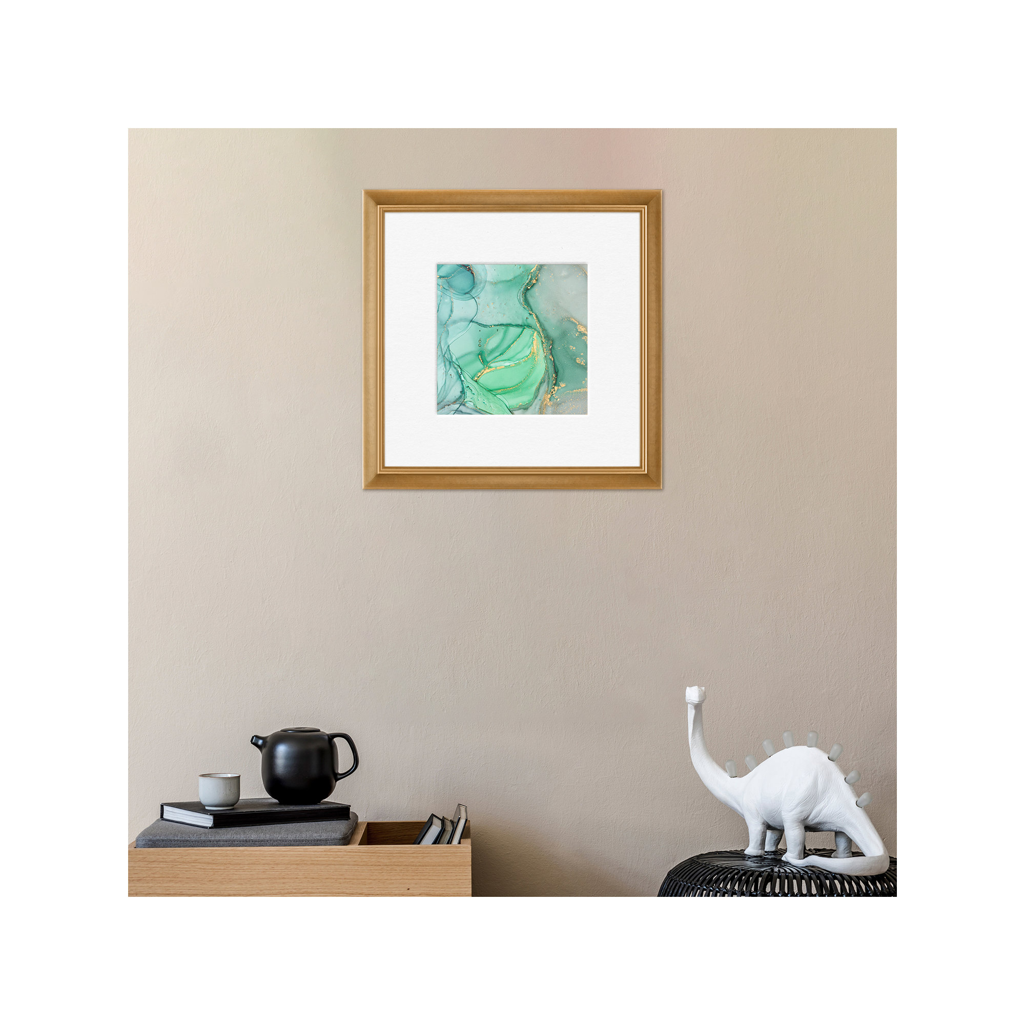 Wood Picture Frame with Mat, Gold, 11" x 14"