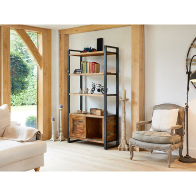 Nagao 190cm H x 100cm W Solid Wood Bookcase