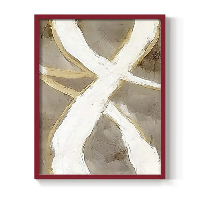 Impression abstraite encadrée «Cxxiv» - prête à être accrochée