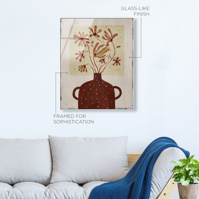 Cherry Flower Vase Print by Oliver Gal, 31" H x 25" W, White Floater Frame