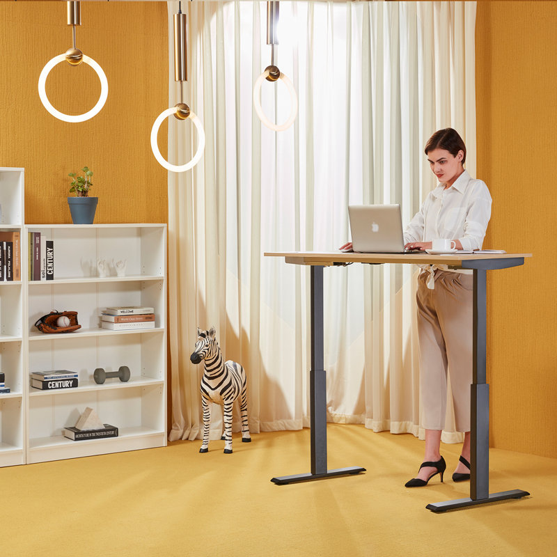 Bureau debout à hauteur ajustable électrique Castorena, Chêne