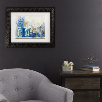 " Ladys Mantle On Shiplap " by Carol Rowan Painting Print