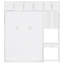 Lit escamotable blanc pleine grandeur avec bureau encastré et tablettes, idéal pour les pièces multifonctionnelles, tablettes de rangement intégrées de conception confortable, petite conception, construction à deux pistons